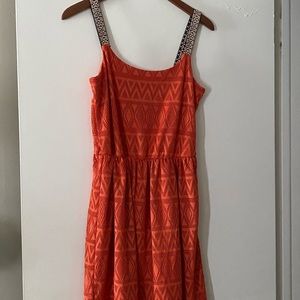 Orange knee length dress